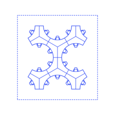 Layouts Open Offices System Pinwheel X Shape Sticker Outline Svg File, Free Vectors File